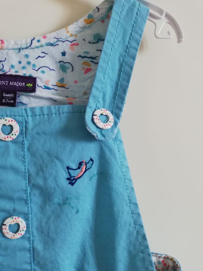 Robe salopette turquoise, 6 mois, Sergent Major, en très bon état - photo numéro 5