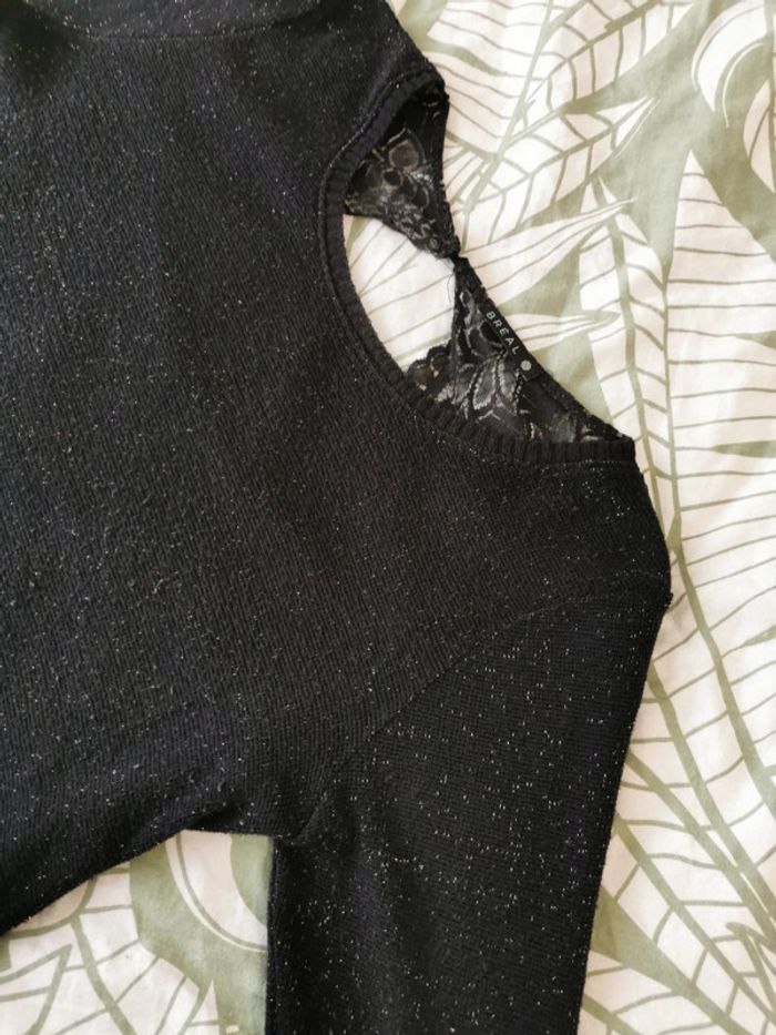 Pull léger dentelle et paillettes - photo numéro 4