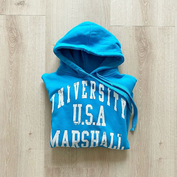 University USA Marshall Hoodie sweat bleu Homme Exclusive Streetwear (Taille L)