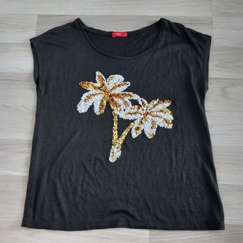 Débardeur femme noir à motifs brillant Tissaia taille 38