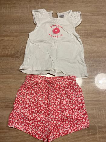 Pyjama short 2 pièces 12 mois fille