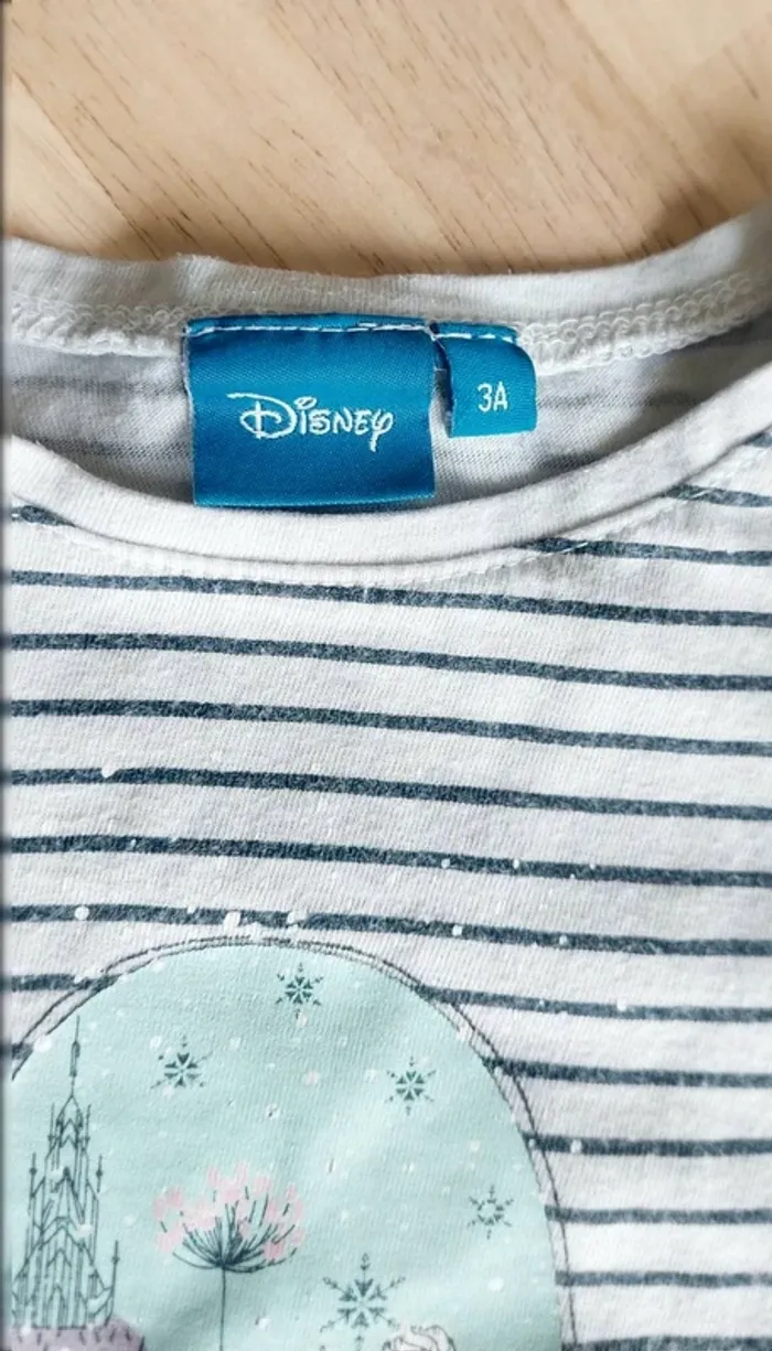 Tee-shirt rayé Reine des neiges Disney T 3ans - photo numéro 3