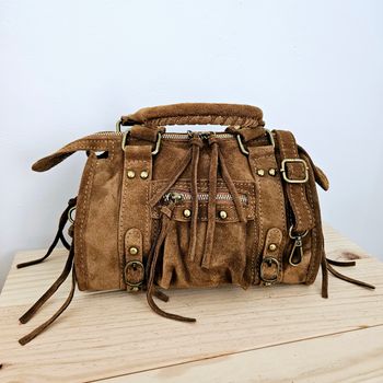 🇮🇹Sac a main 100% Cuir  Daim Camel verapelle🇮🇹 The genuine leather neuf avec Bandoulière
