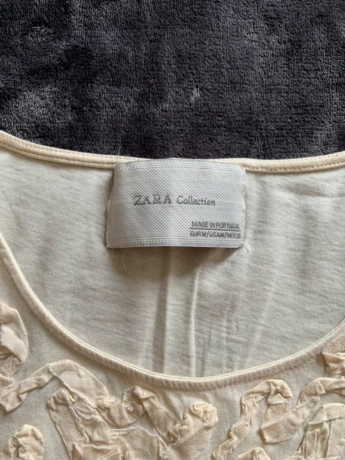 T-shirt texturé beige Zara taille M - photo numéro 8