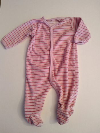 pyjama rayé ouverture devant fille 1 mois détails fils argenté