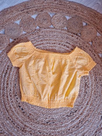 Haut court romantique jaune broderie anglaise H&M 🌻Taille 38🌻