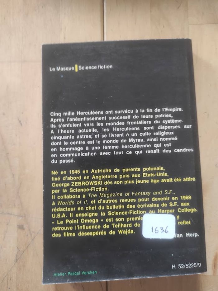 Le point oméga G. Zebrowski Le Masque SF 1975 - photo numéro 3