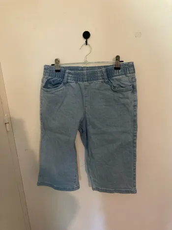 Bermuda jean bleu clair