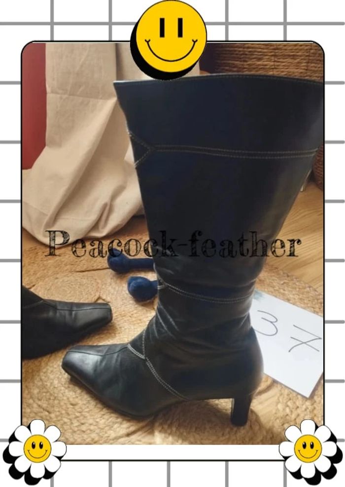 Bottes noires talons 37 - photo numéro 3