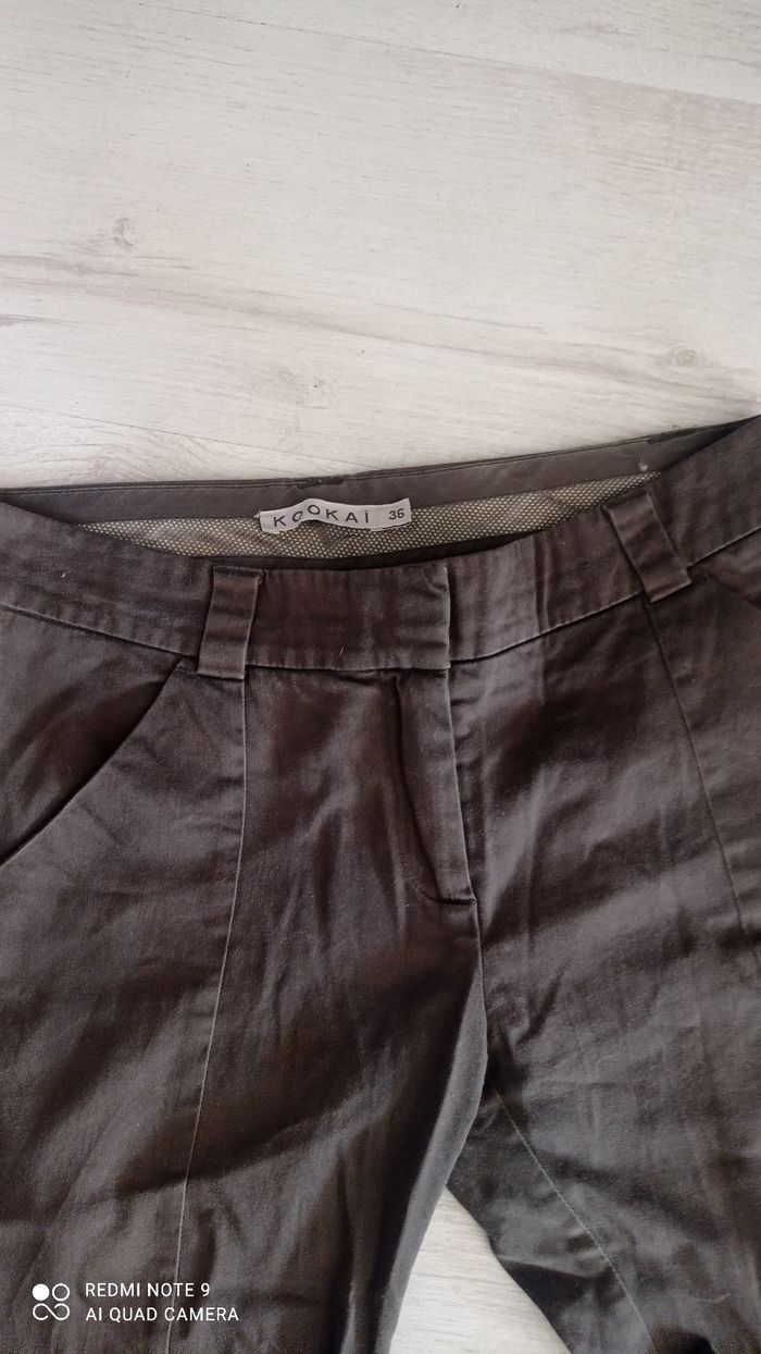 Pantalon marron Kookaï coupe ajustée taille S Tbe - photo numéro 4