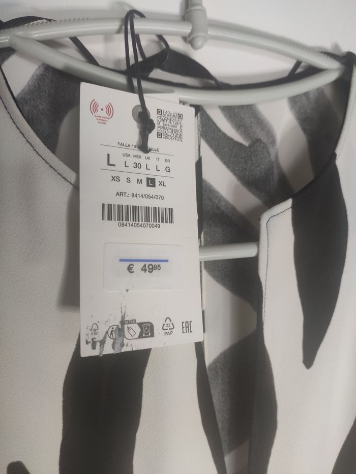 Zara top blouse chemisier zèbre L - photo numéro 3