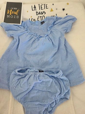 Ensemble robe et culotte bébé fille 9 mois