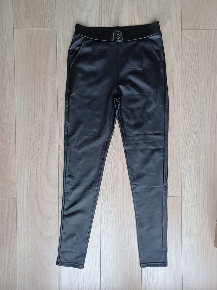Pantalon simili-cuir noir femme Taille S