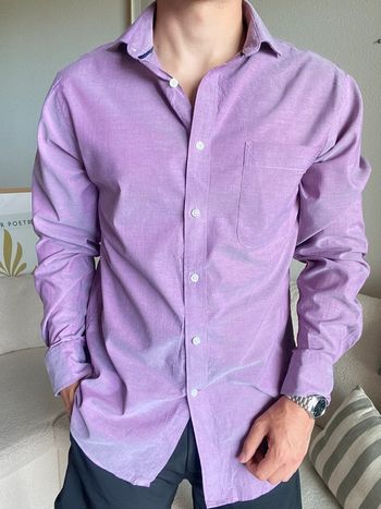 Chemise Tommy Hilfiger - taille M - violet - manches longues 👔