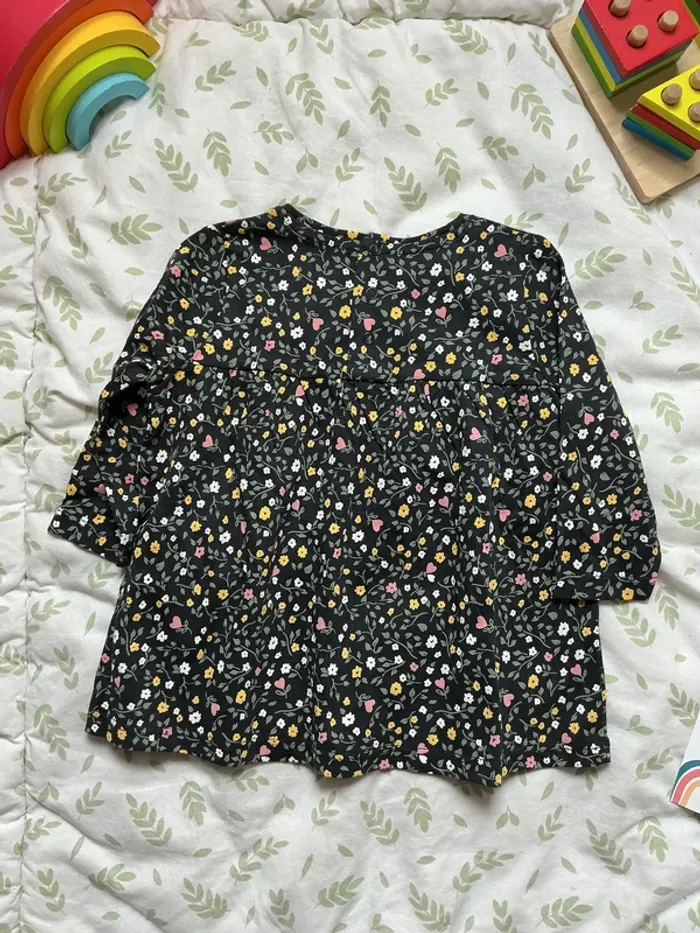 teeshirt manches longues fleuri gris foncé kimbaloo 18 mois - photo numéro 5