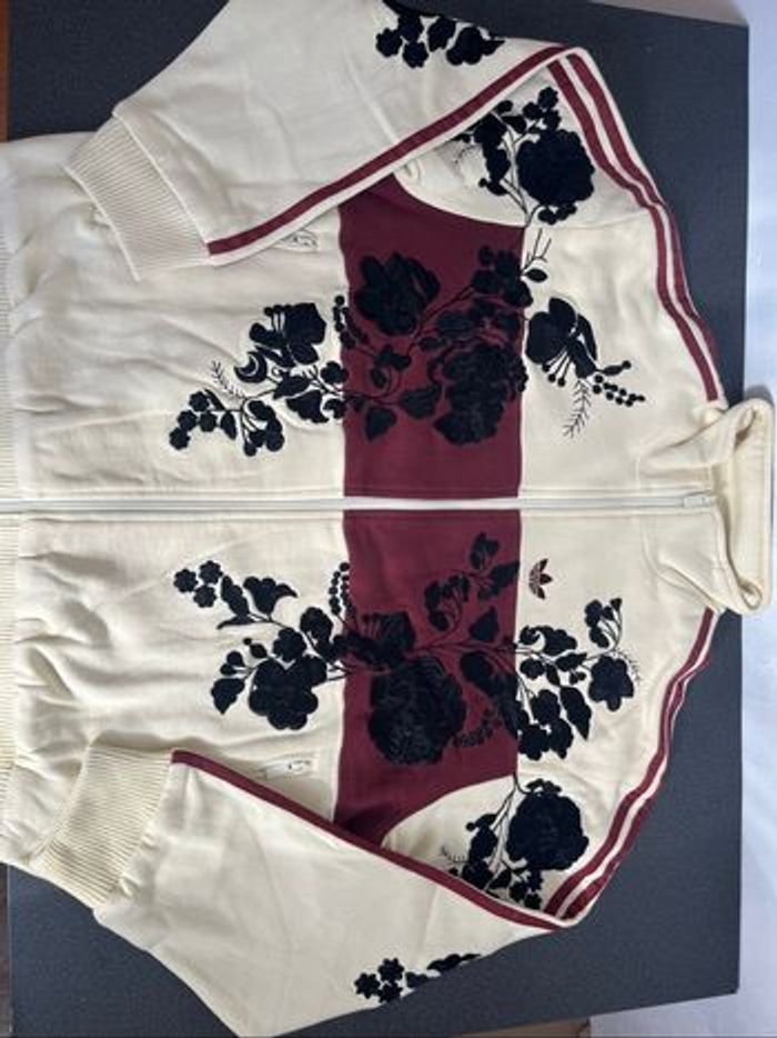 Adidas Originals x ASOS - Veste de survêtement à fleurs brodées - Babeurre - photo numéro 2