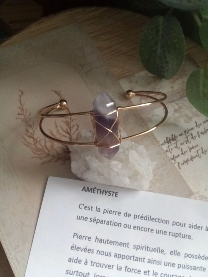 Bracelet en améthyste naturelle