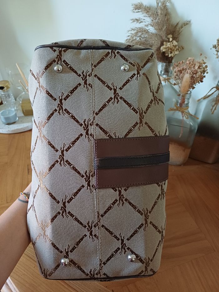 Sac à main longchamp cuir et toile - photo numéro 7