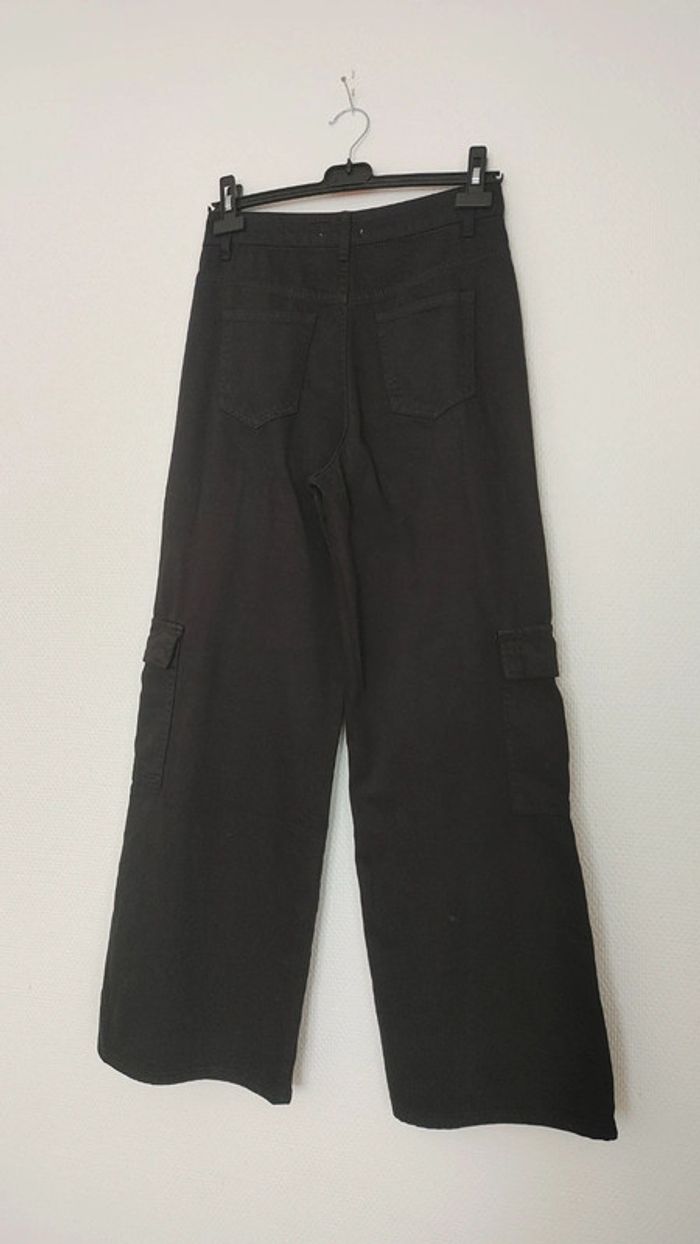 Pantalon cargo taille haute noir jean - photo numéro 7