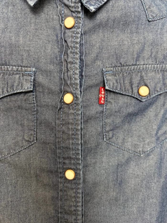 Chemise Levi's fille bleue taille 10 ans parfait état - photo numéro 3