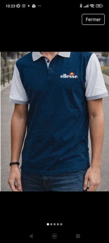 Polo ellesse bleu taille M comme neuf