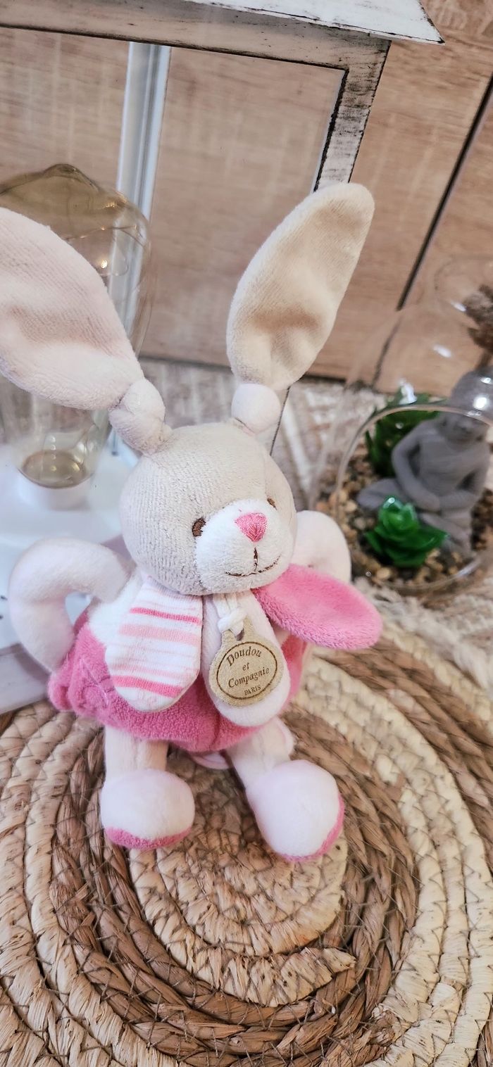 Doudou Lapin Hochet Bébé Doudou & Compagnie - photo numéro 2