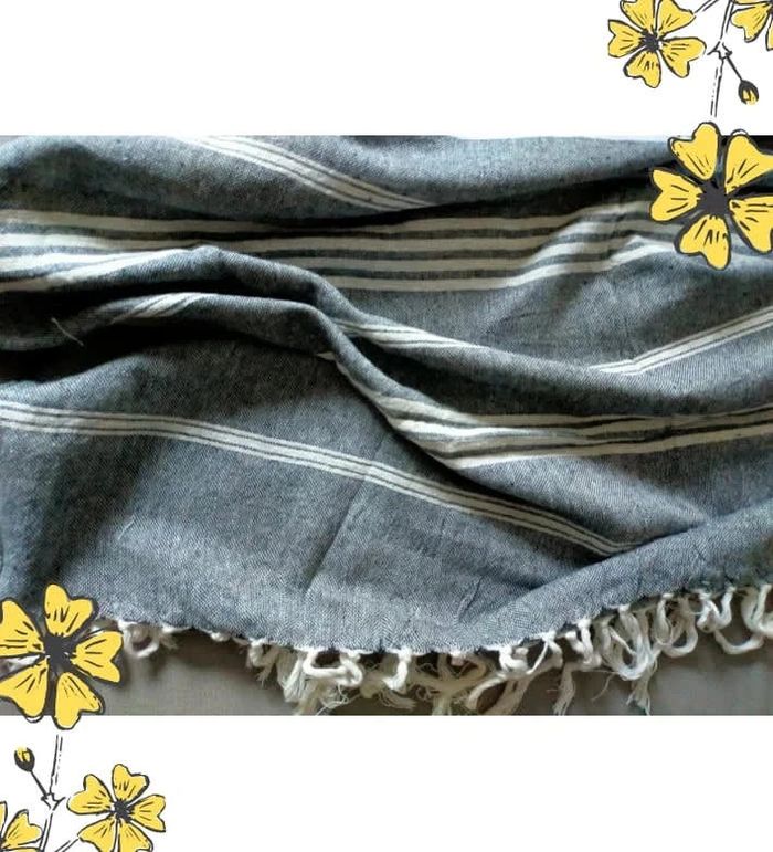 Fouta rayée noir et blanc – 100% coton - photo numéro 7