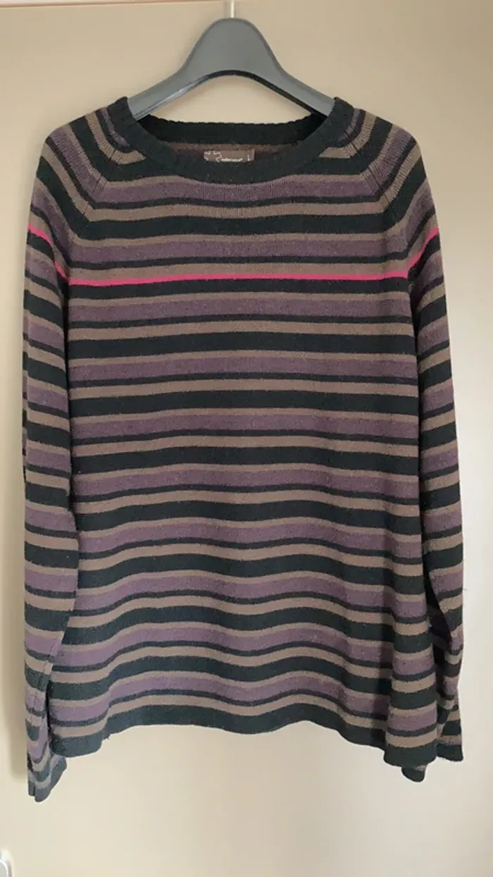 Pull homme à rayures multicolores taille L Celio