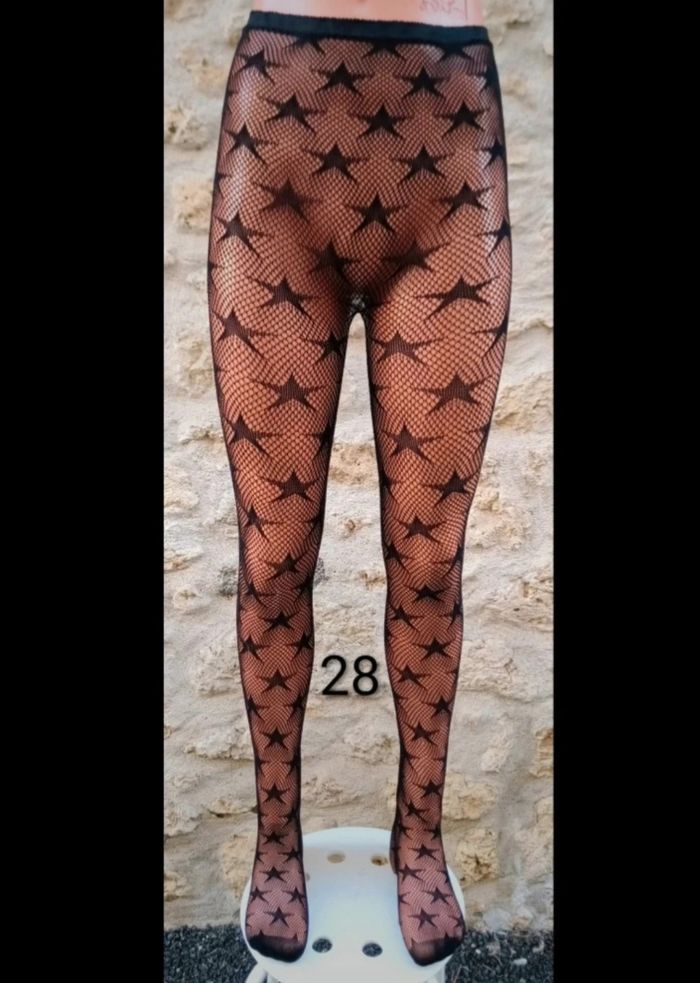 Collant résille motif fantaisie