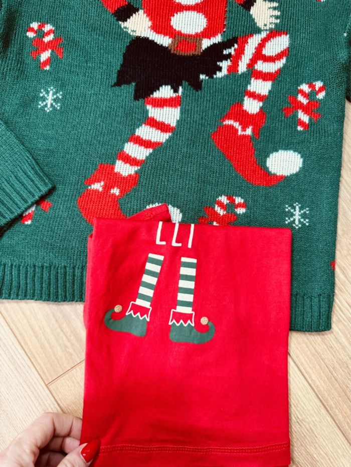 Taille 6 ans teeshirt et pull Noël garçon Kiabi Hema vert rouge * lutin * 🎄 - photo numéro 4