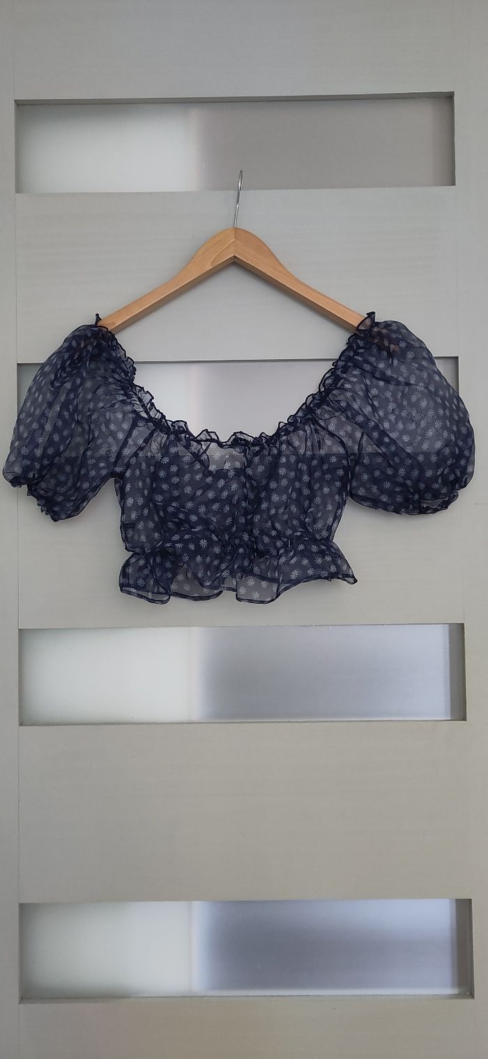 Crop top transparent à fleurs - photo numéro 5
