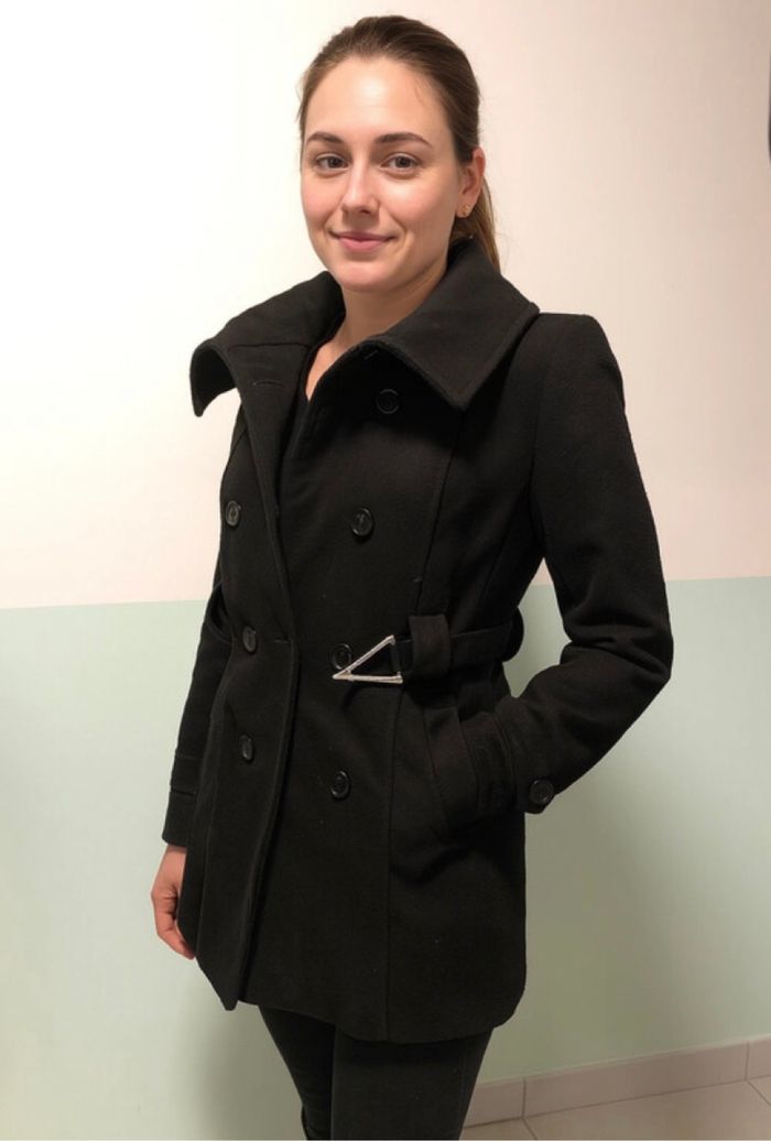 Manteau mi-long noir femme S 36 Tally weijl