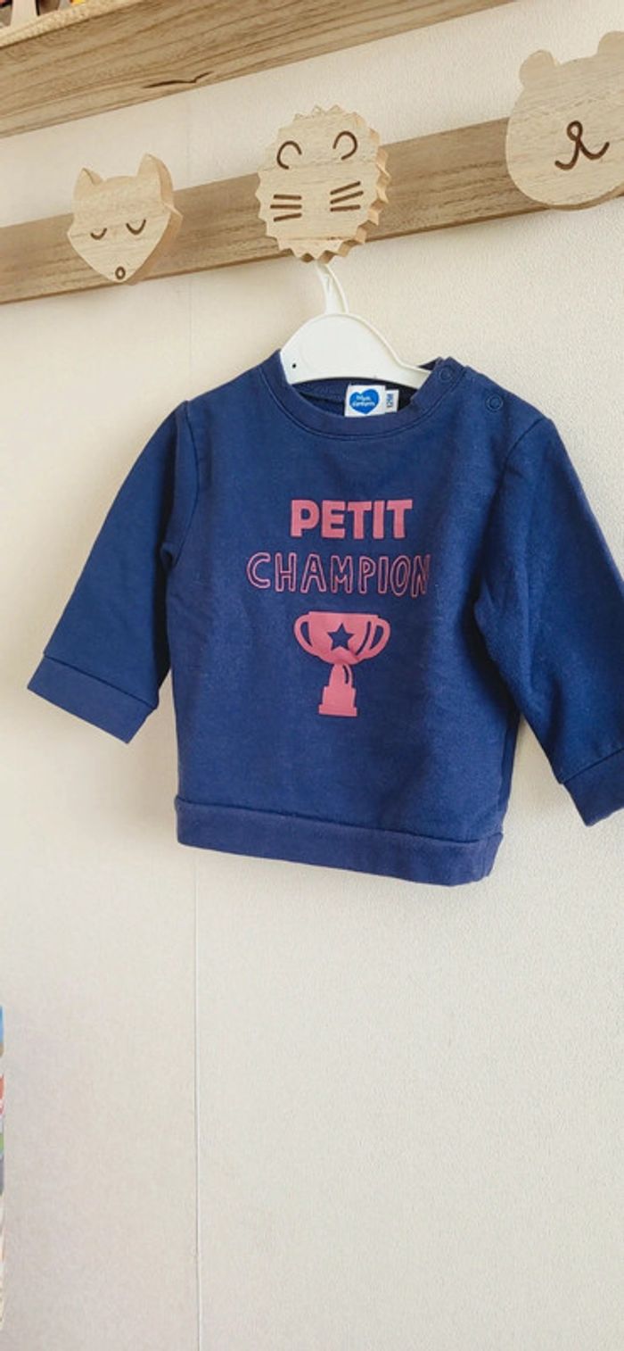 Sweat bleu marine mots d'enfants 12 mois