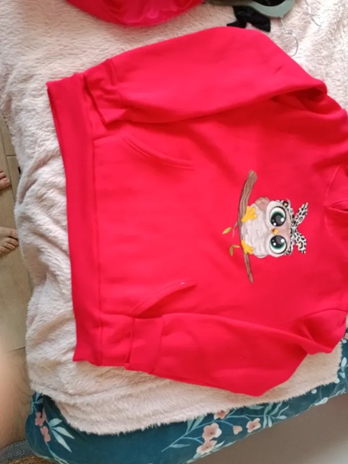 Pull capuche rouge femme - photo numéro 2