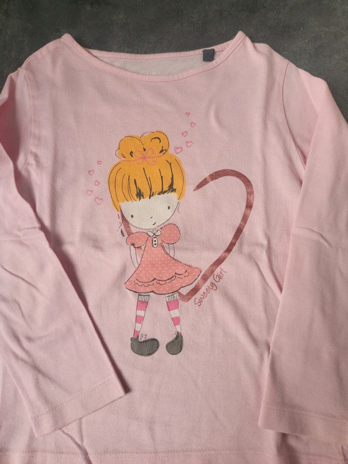 Lot 11 t-shirts manches longues fille 5 ans très bon état - photo numéro 11