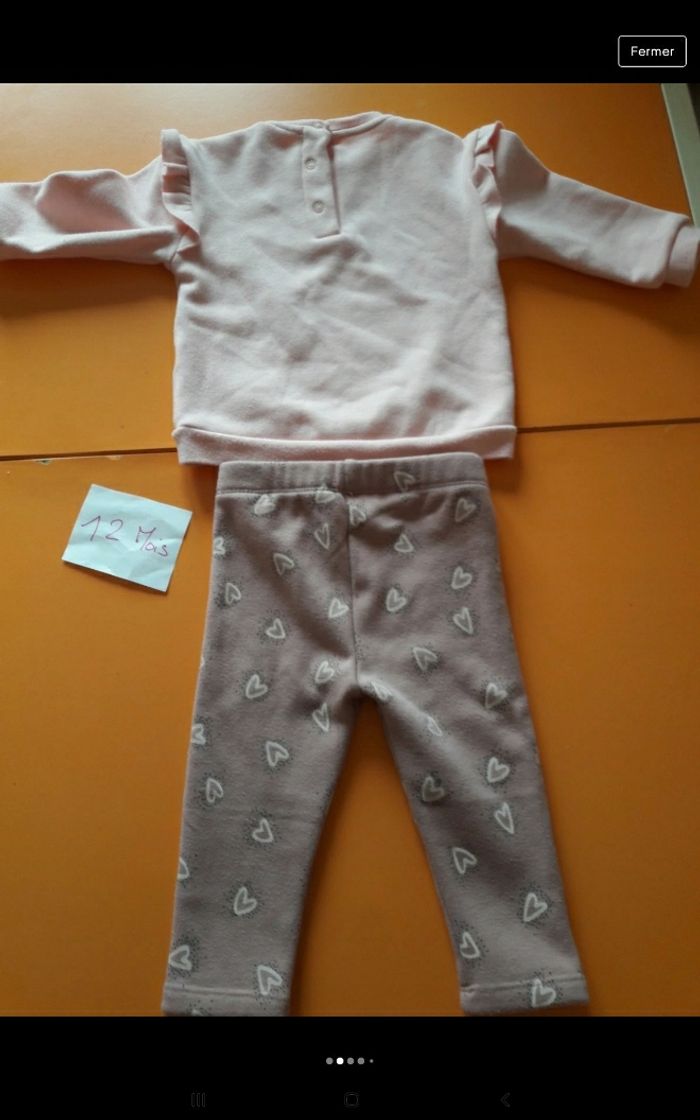 Ensemble douillet fille 12mois - photo numéro 2