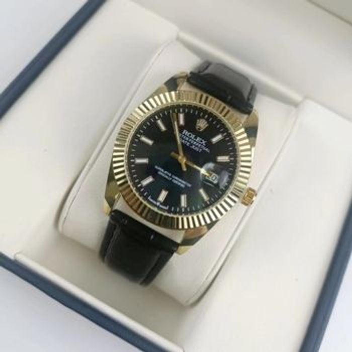 Rolex datejust noir dore