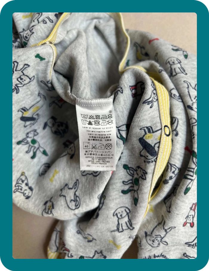 Pyjama petits chiens coton jersey 12 mois - Petit Bateau - photo numéro 5