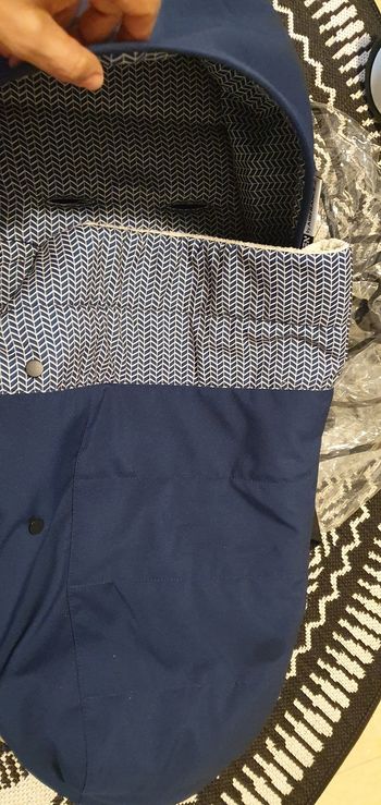 Habillage bleu air france0+. pour poussette  byby zen avec habillage pluie