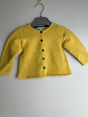Gilet jaune moutarde bébé Obaïbi en taille 12 mois