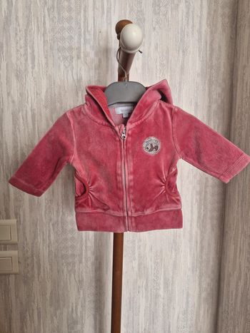Gilet zippé capuche bébé 3 mois Tex baby Coton Polyester