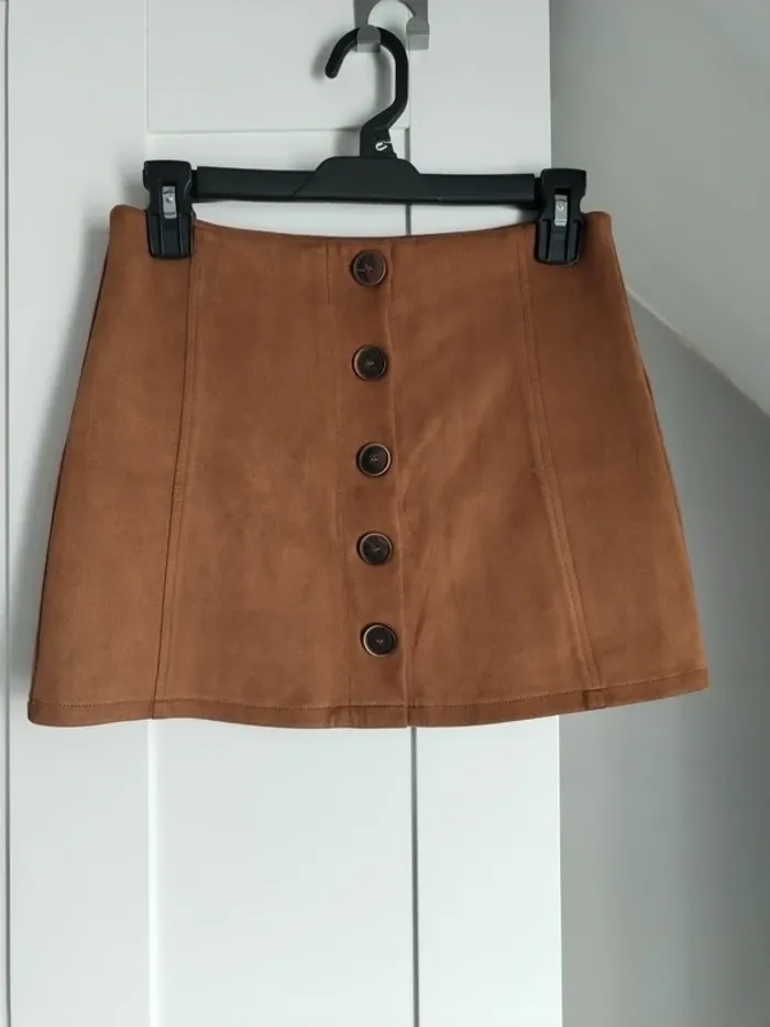 Jupe marron daim