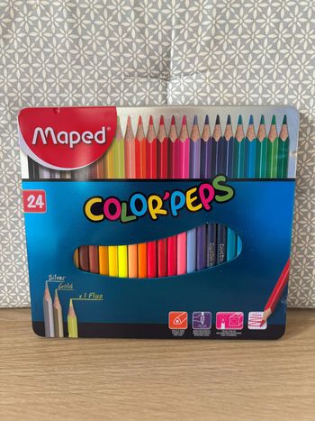 Pack de 24 Crayons de Couleur Metal Box "Color Pep's"