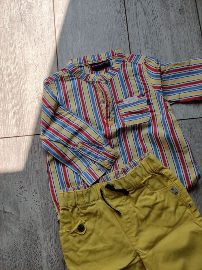 Ensemble 9 mois chemise+pantalon - photo numéro 2