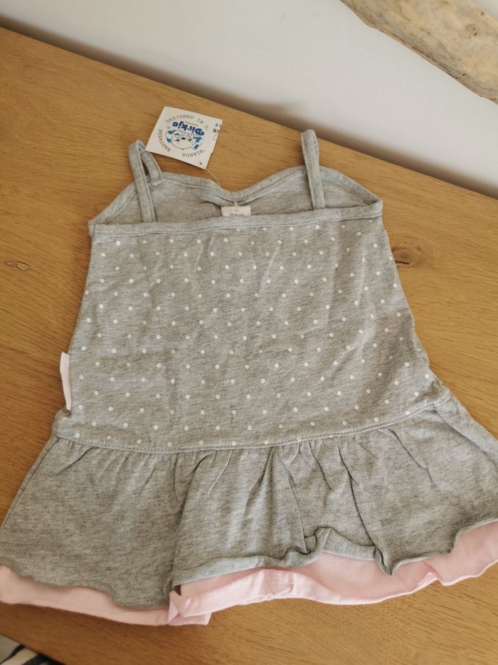 Robe bébé fille 12mois grise et rose dirkje neuve avec étiquette - photo numéro 2