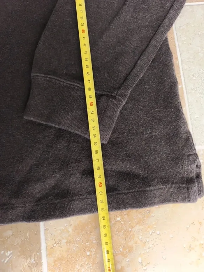 Pull quart zip camionneur Ralph Lauren marron logo blanc XL - photo numéro 5
