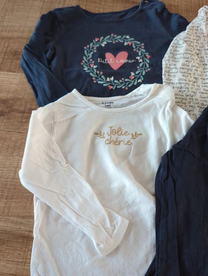 Lot de 4 tee shirts manches longues 24 mois - photo numéro 2