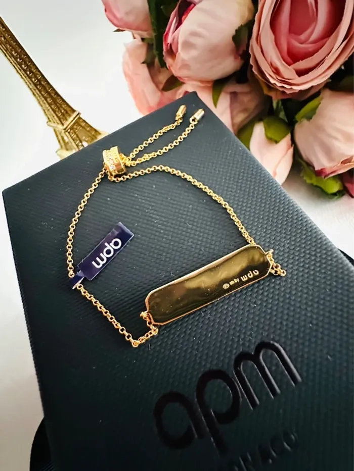 💕Bracelet APM Monaco « amour » doré zircons - photo numéro 2