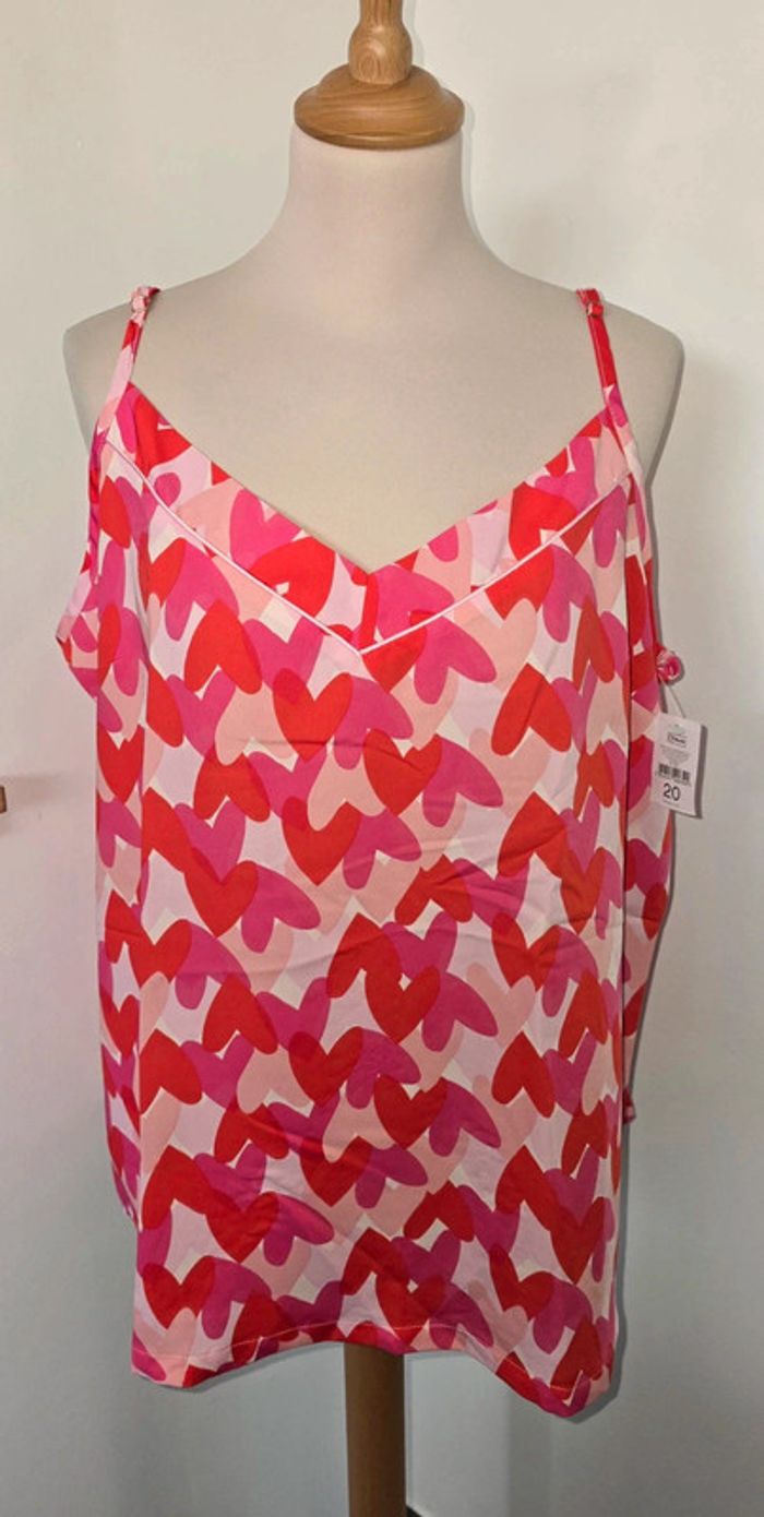 Top haut débardeur coeurs Taille 48 (Taille 20 UK) Neuf