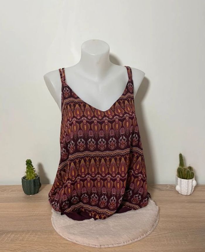 Blouse large à bretelles violette et orange Mim - photo numéro 2